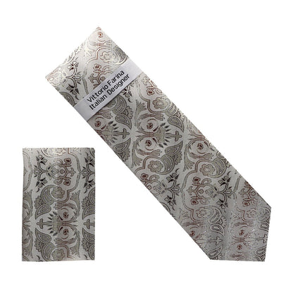 Vittorio Farina Men's Metallic Necktie & Pocket Square