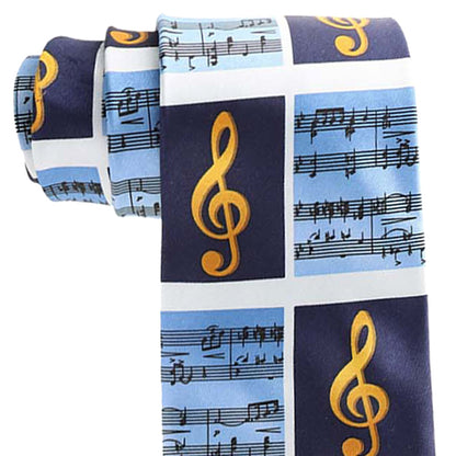 Vittorio Farina Men's Red and Gold Trombone Musical Necktie and Pocket Square