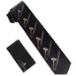 Vittorio Farina Men's Red and Gold Trombone Musical Necktie and Pocket Square
