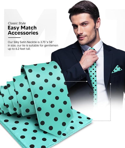 Vittorio Farina Men's Polka Dot Satin Necktie & Pocket Square