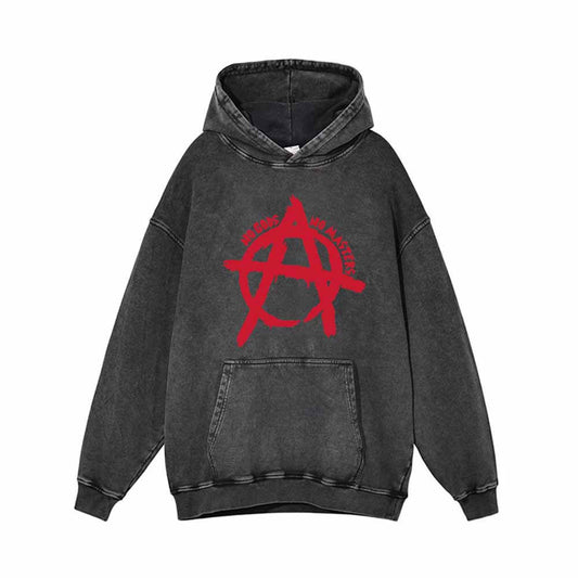 No Gods No Masters Graphic Vintage Washed Hoodie
