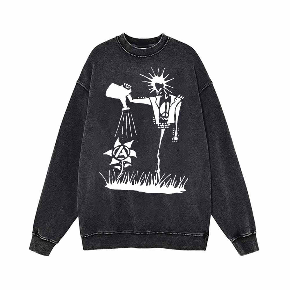 No Gods No Masters Water the Flowers Print Sweatshirt
