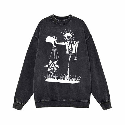 No Gods No Masters Water the Flowers Print Sweatshirt