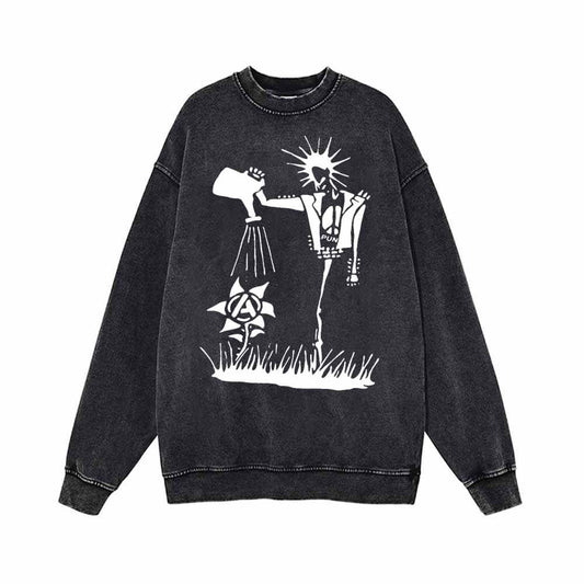 No Gods No Masters Water the Flowers Print Sweatshirt