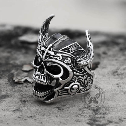 Nordic God of War Viking Warrior Skull Ring