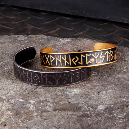 Nordic Rune Stainless Steel Viking Cuff Bracelet