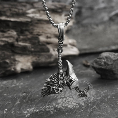 Nordic Viking Tomahawk Pure Tin Necklace