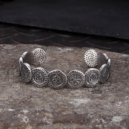 Nordic Viking Totem Stainless Steel Cuff Bracelet