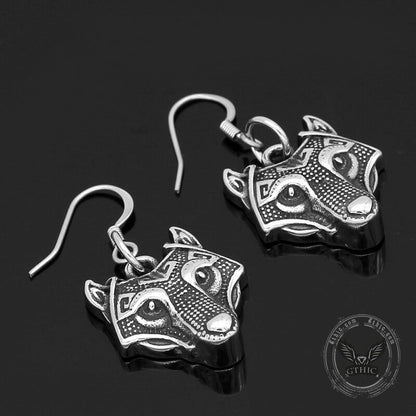 Nordic Wolf Stainless Steel Viking Earring