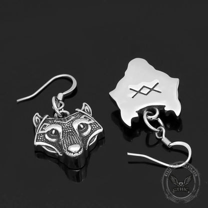 Nordic Wolf Stainless Steel Viking Earring