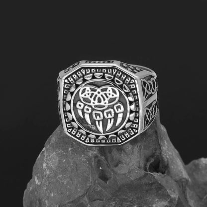 Nordic Bear Paw Stainless Steel Viking Ring