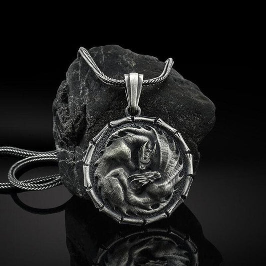 Norse Mythology Dragon Pure Tin Necklace