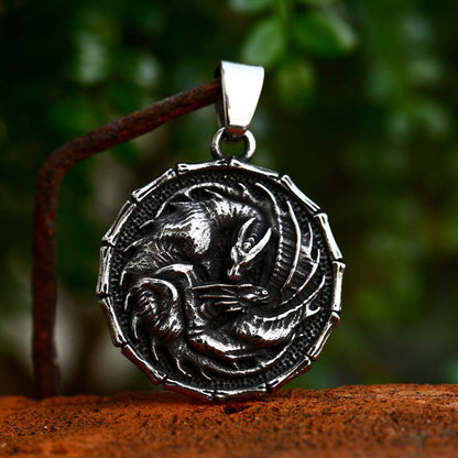 Norse Mythology Dragon Stainless Steel Pendant