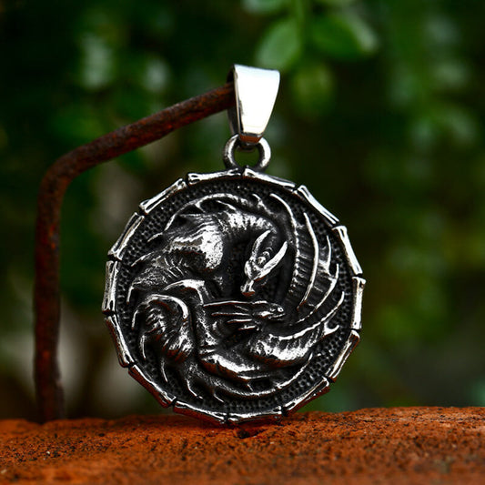 Norse Mythology Dragon Stainless Steel Pendant