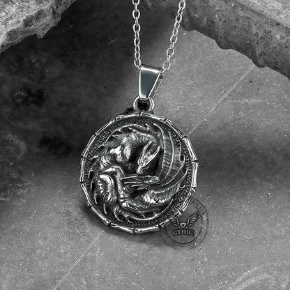 Norse Mythology Dragon Stainless Steel Pendant