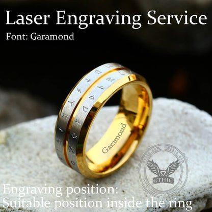 Norse Runes Stainless Steel Viking Ring