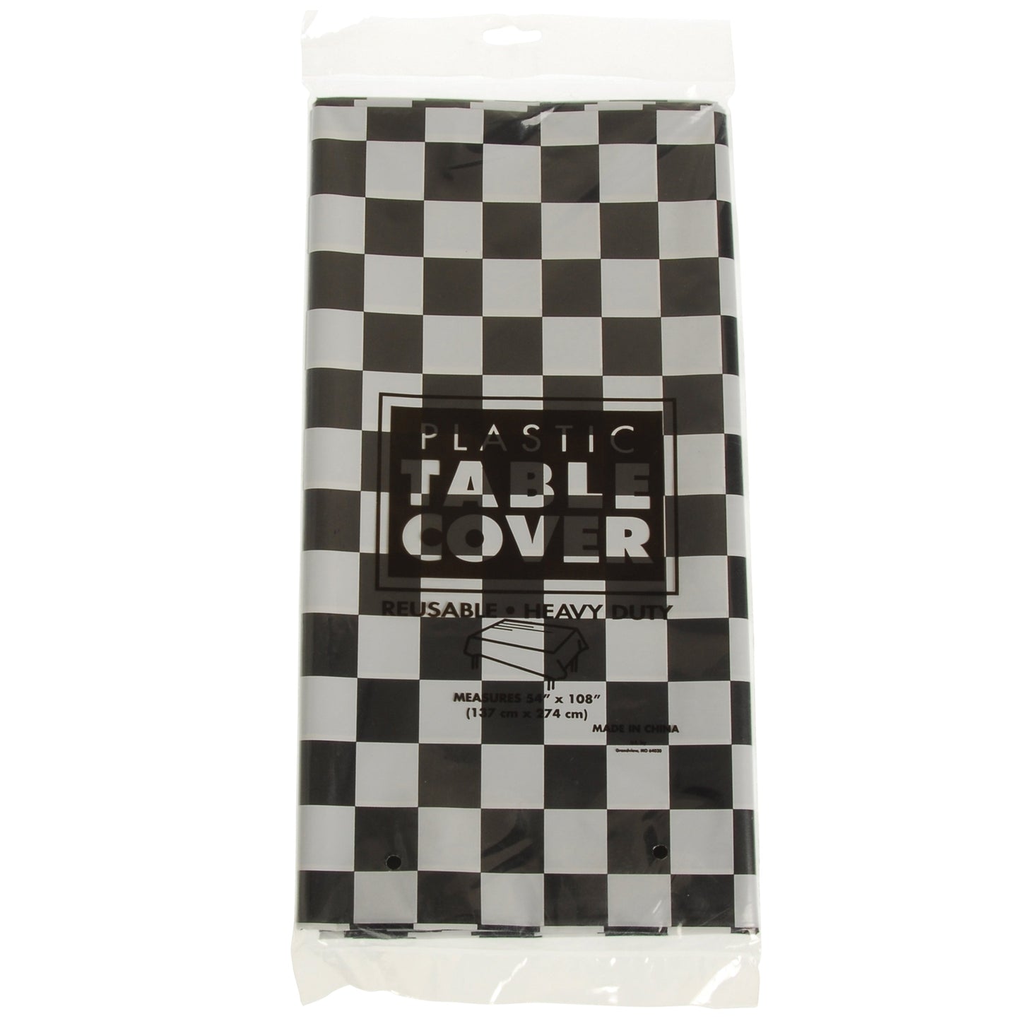 Plastic Table Cover/B&W Check