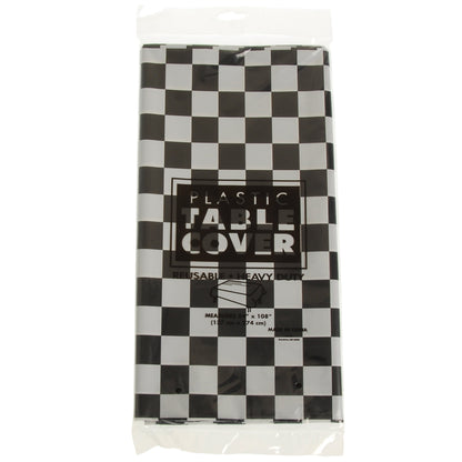 Plastic Table Cover/B&W Check