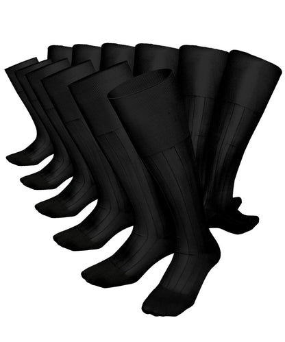 Vittorio Farina Men's Ribbed Shear Nylon Over The Calf Dress Socks