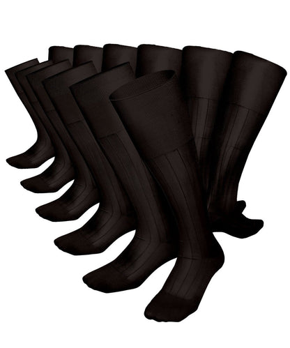 Vittorio Farina Men's Ribbed Shear Nylon Over The Calf Dress Socks