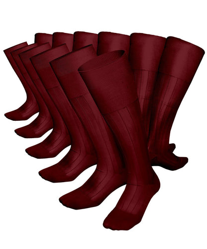 Vittorio Farina Men's Ribbed Shear Nylon Over The Calf Dress Socks