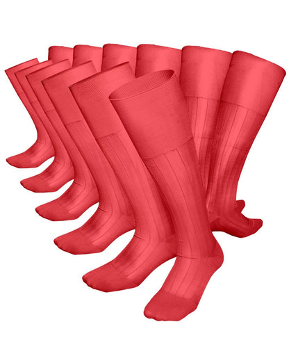 Vittorio Farina Men's Ribbed Shear Nylon Over The Calf Dress Socks