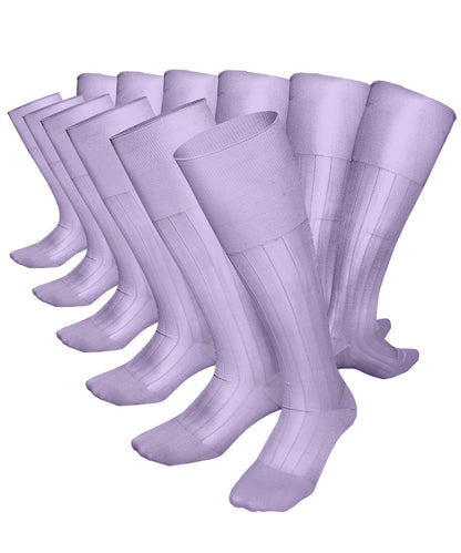 Vittorio Farina Men's Ribbed Shear Nylon Over The Calf Dress Socks