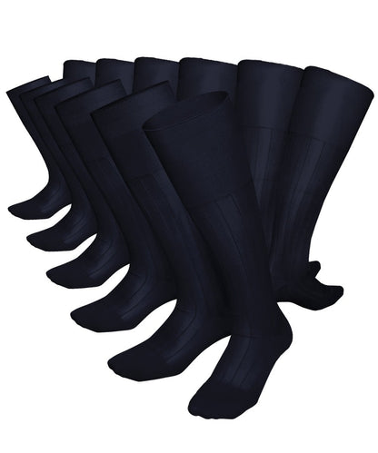 Vittorio Farina Men's Ribbed Shear Nylon Over The Calf Dress Socks