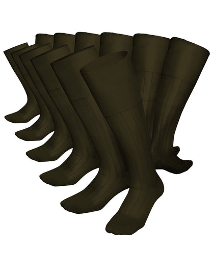 Vittorio Farina Men's Ribbed Shear Nylon Over The Calf Dress Socks