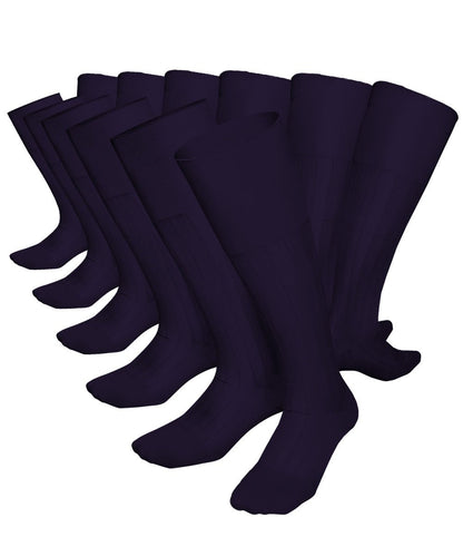 Vittorio Farina Men's Ribbed Shear Nylon Over The Calf Dress Socks