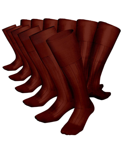 Vittorio Farina Men's Ribbed Shear Nylon Over The Calf Dress Socks