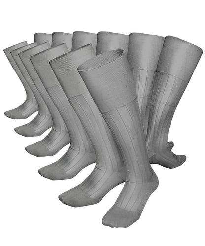 Vittorio Farina Men's Ribbed Shear Nylon Over The Calf Dress Socks