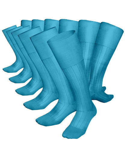 Vittorio Farina Men's Ribbed Shear Nylon Over The Calf Dress Socks