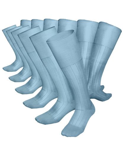 Vittorio Farina Men's Ribbed Shear Nylon Over The Calf Dress Socks