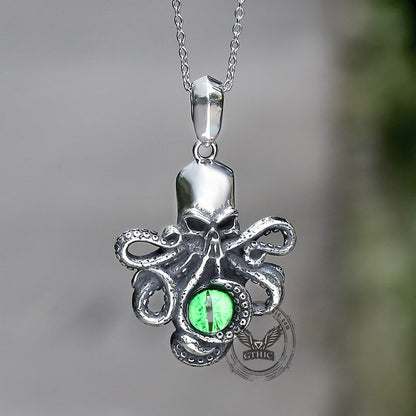 Octopus With Eye Stainless Steel Skull Pendant