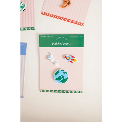 Fun 3-piece Outer Space Shoe Charm Set