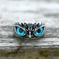Owl Gem Eye Stainless Steel Ring
