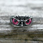 Owl Gem Eye Stainless Steel Ring