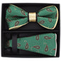 Vittorio Farina Men's Piping Design Bow Tie & Round Pocket Square in Gift Box