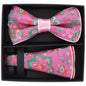Vittorio Farina Men's Piping Design Bow Tie & Round Pocket Square in Gift Box