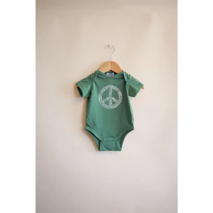 Peace Floral Organic Cotton Baby Bodysuit