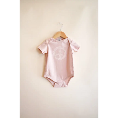 Peace Floral Organic Cotton Baby Bodysuit