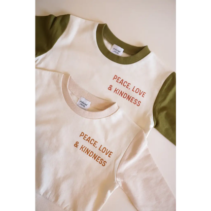 Peace Love Kindness Pullover in Organic Cotton for Kids