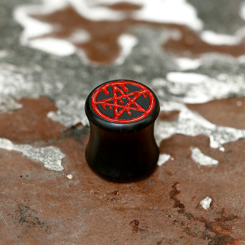 Pentagram Black Ebony Ear Gauge