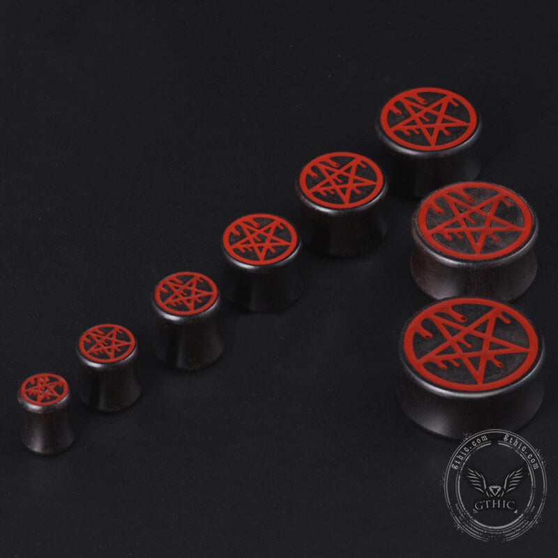 Pentagram Black Ebony Ear Gauge