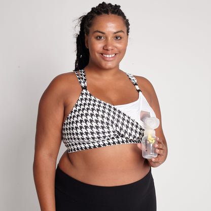 Chloé 4 Running Nursing & Pumping Sports Bra (Houndstooth)