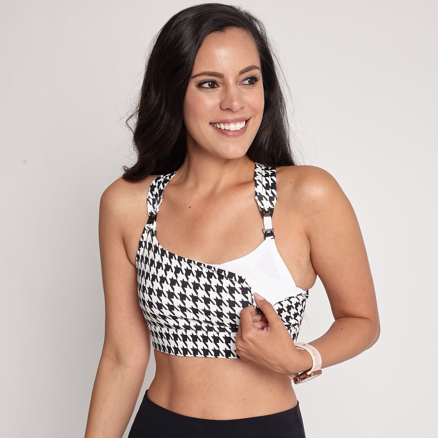 Chloé 4 Running Nursing & Pumping Sports Bra (Houndstooth)