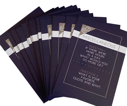 Conversation Starters Card Deck, with over 150+ questions in intimacy, romance, family and more!