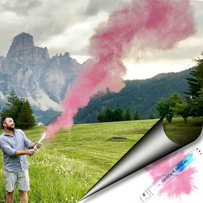 Pink Gender Reveal Powder Cannon (8 Pack) - 12" Tall - Girl She Her Popper Biodegradable Twist and Pop Smoke Blaster
