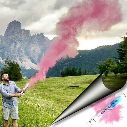 Pink Gender Reveal Powder Cannon (8 Pack) - 12" Tall - Girl She Her Popper Biodegradable Twist and Pop Smoke Blaster